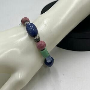 Carolyn Pollack Lapis Lazuli Turquoise Native American Sterling Silver Bracelet